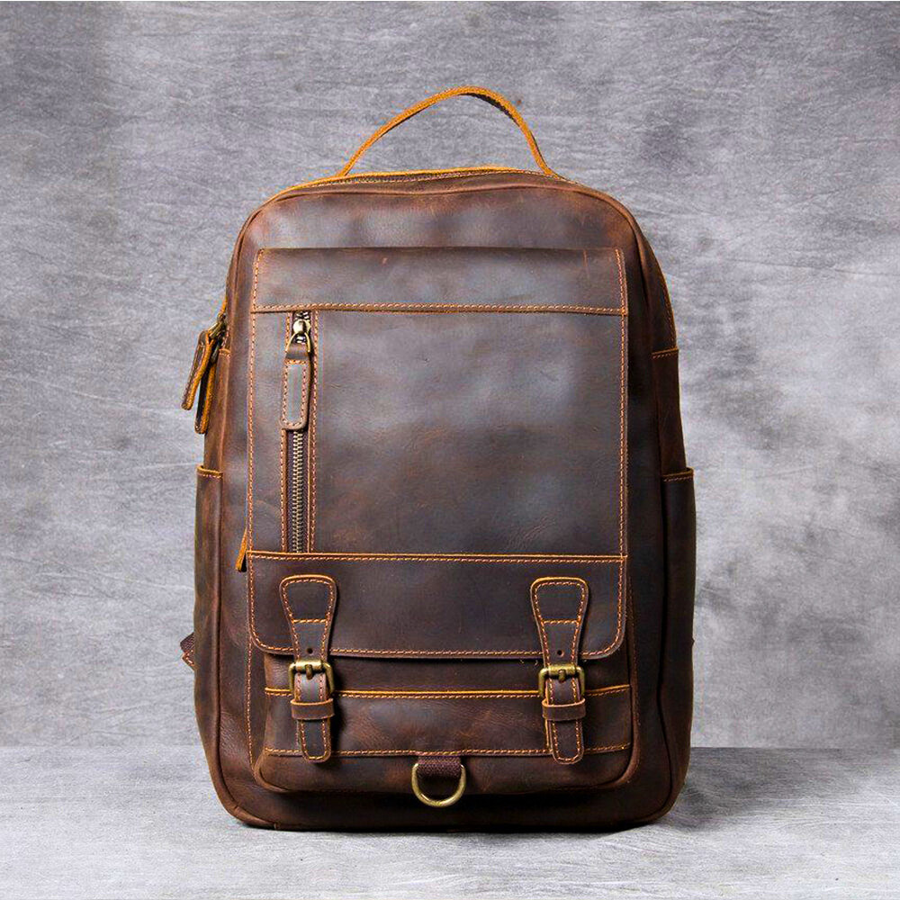 Leo Premium Tan Leather Backpack
