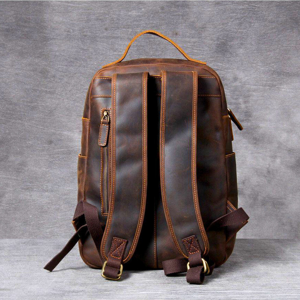 Leo Premium Tan Leather Backpack