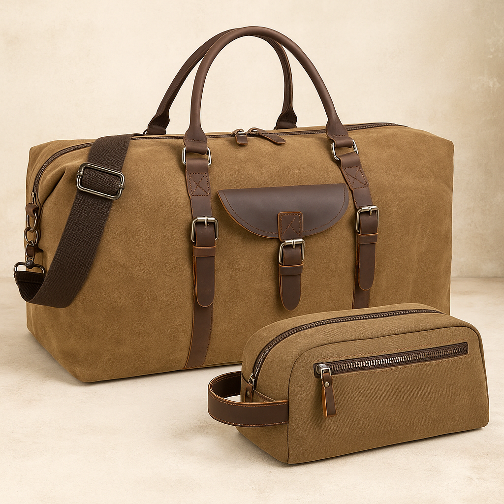 James Leather Weekender Travel Bag